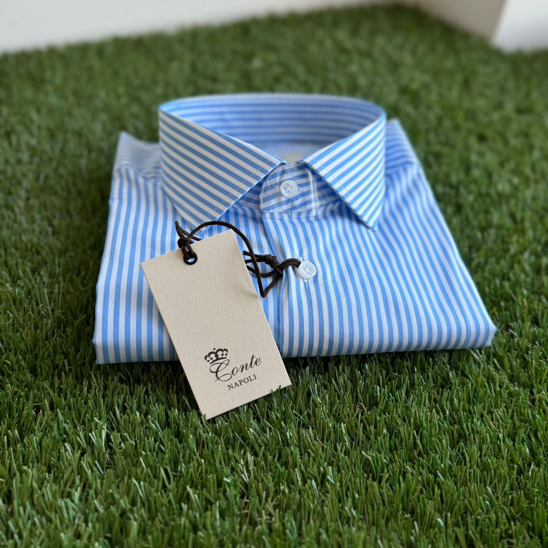 Camicia a righe bianco/azzurro