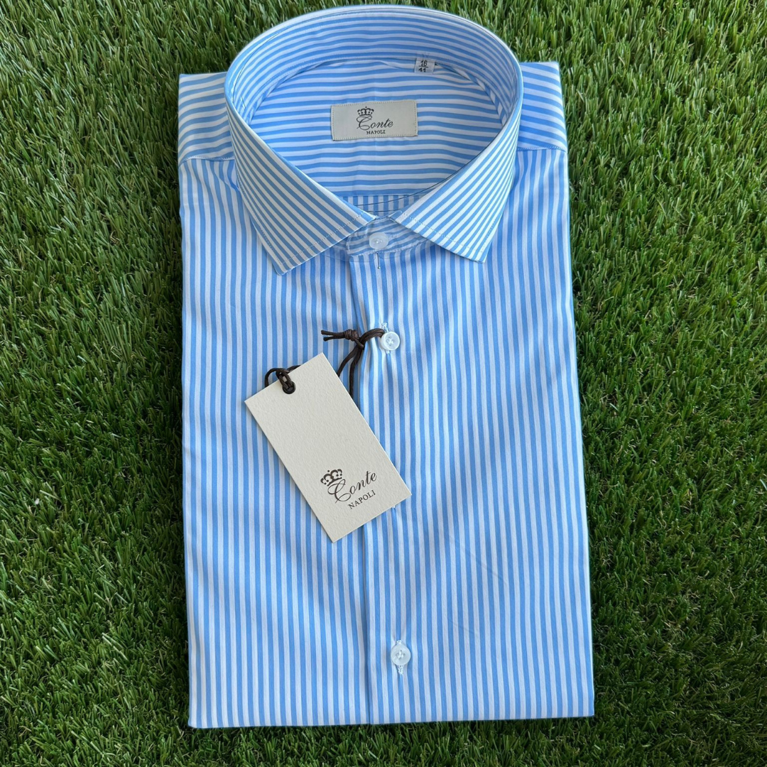 Camicia a righe bianco/azzurro